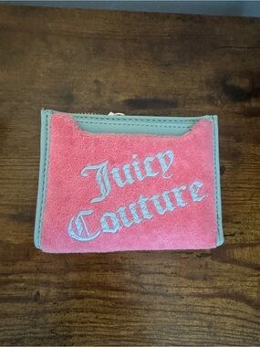 Juicy Couture Pink and Light Blue Velvet Card Holder Wallet